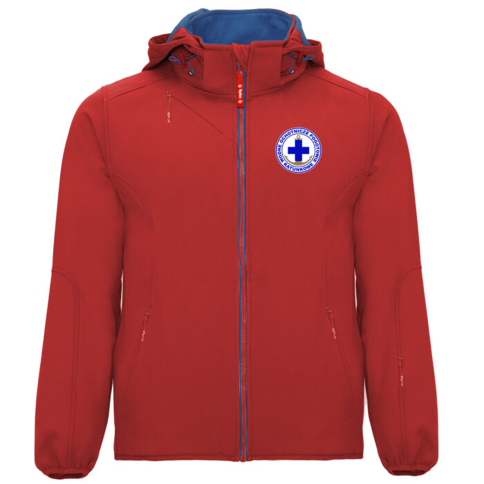 Softshell RATOWNIK WOPR z Własnym Nadrukiem | Czerwona Ciepła Kurtka Unisex