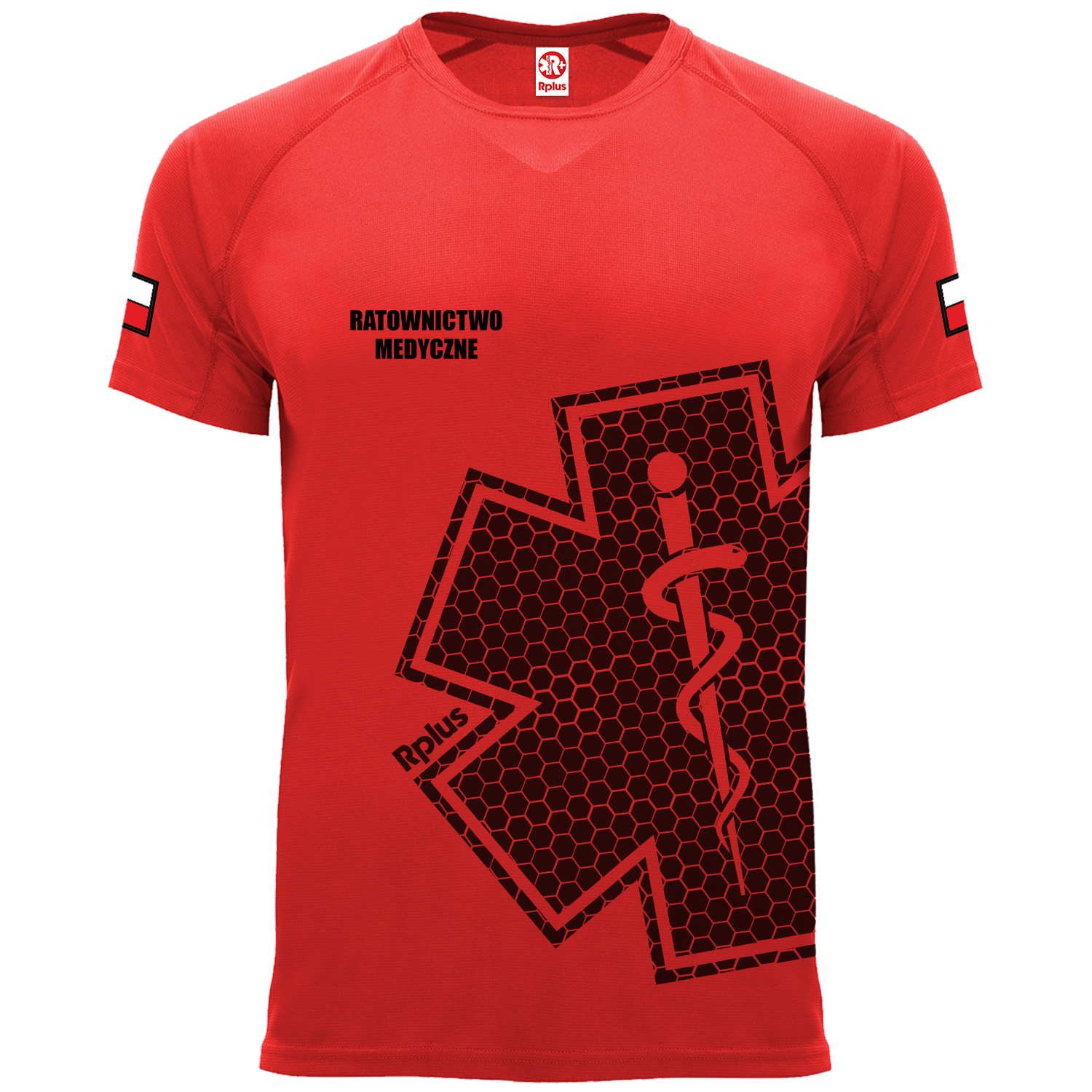 Koszulka RATOWNICTWO MEDYCZNE - męska techniczna (gwiazda życia)