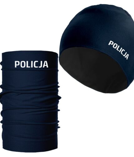Komplet czapka plus komin Policja
