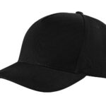 czapka czarna daszek 5 paneli bok