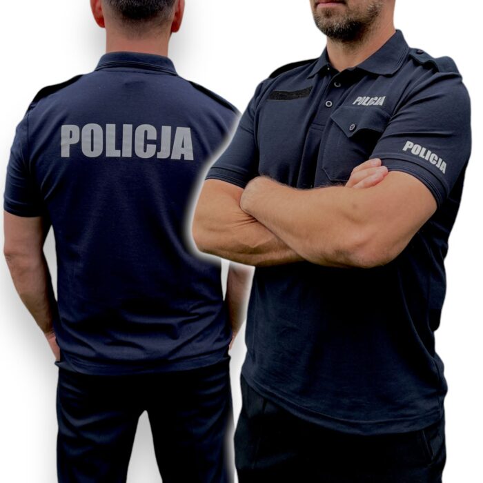 POLICJA (odblaskowa) koszulka polo męska