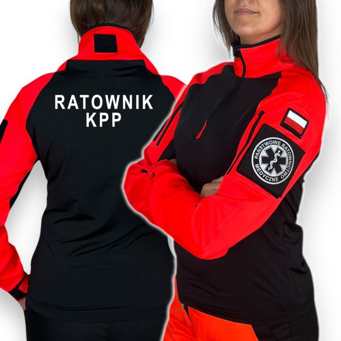 bluza dla ratownika kpp antybakteryjna, z rzepem i flagą