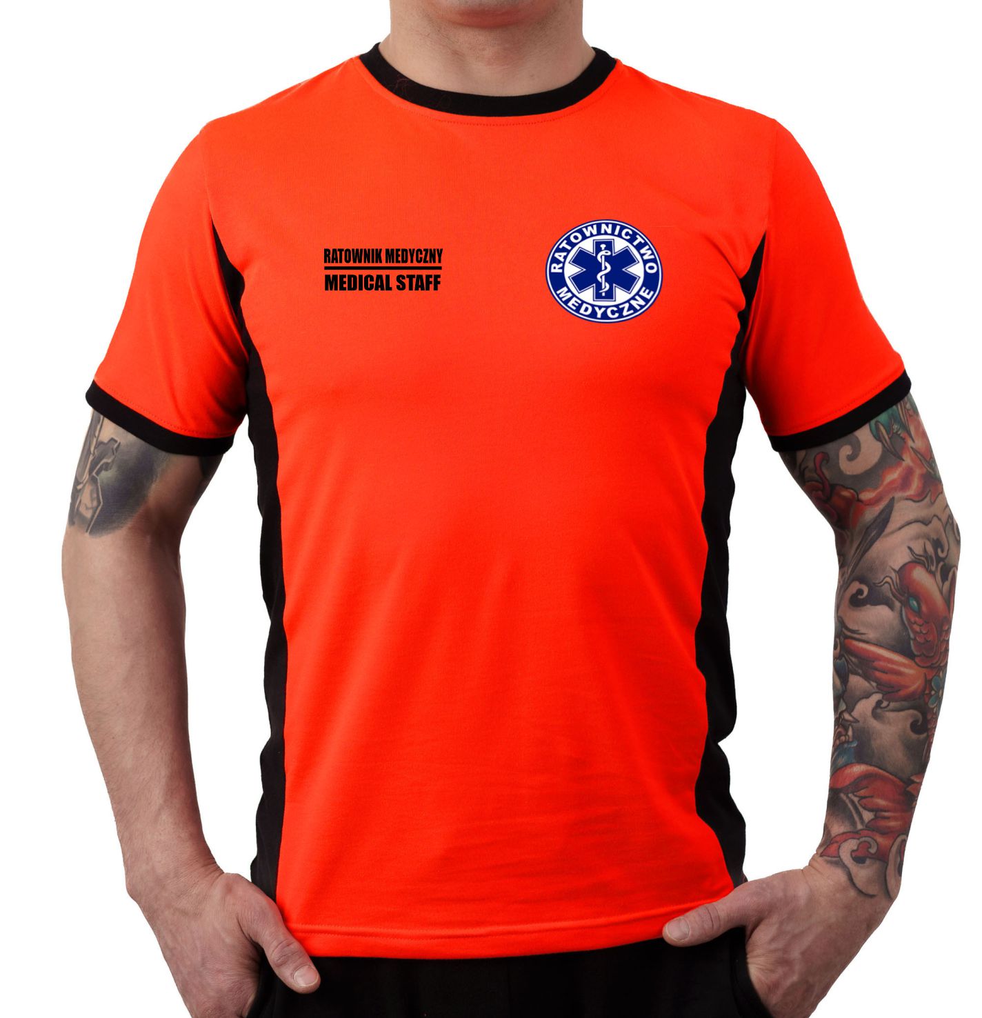 Koszulka RATOWNIK MEDYCZNY męska | Dwujęzyczna koszulka Medical Staff