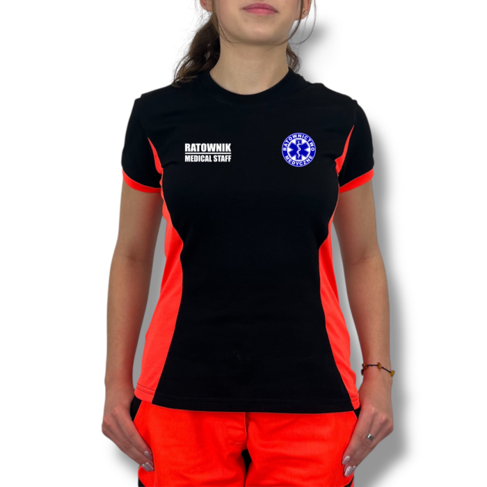 Koszulka Dwujęzyczna damska RATOWNIK / MEDICAL STAFF | PREMIUM REWERS