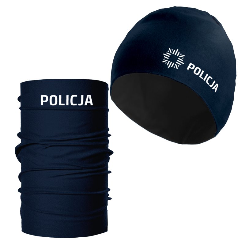 CZAP6ZKOMINPOLICJA2 POLICJA – Zestaw termoaktywny: czapka + komin