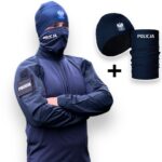 BLCS1C55POLICJA + czapka i komin miniaturka Zestaw POLICJA Combat Shirt Męski + Czapka + Komin – Odzież Termoaktywna dla Służb Mundurowych