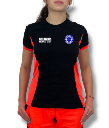 Koszulka Dwujęzyczna damska RATOWNIK / MEDICAL STAFF | PREMIUM REWERS